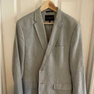 Banana Republic Linen Blazer Gray 44R Tailored Fit